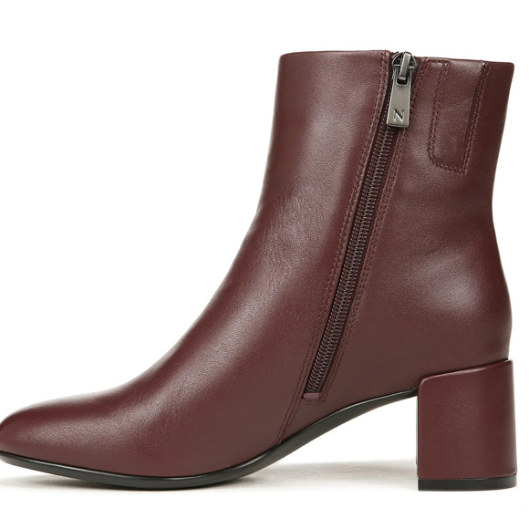 Naturalizer River Ankle Boot Leather Bootie | 8 Cabernet Sauvignon Red Leather - Picture 4 of 5
